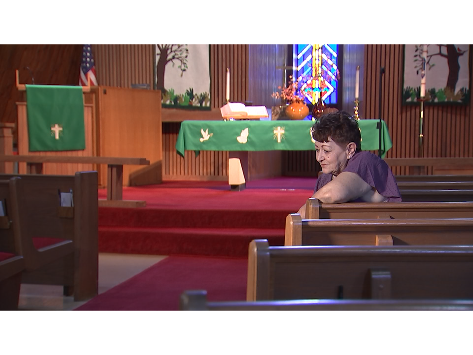 Janet Ortega, mother of Andrew Ortega, meeting with the I-Team at the Lemont United Methodist church where her son Andrew was baptized as a child.